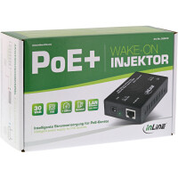 InLine® PoE + Injector 30 Watt, 1Gbps, Wake-On function, LAN Extender up to 200m