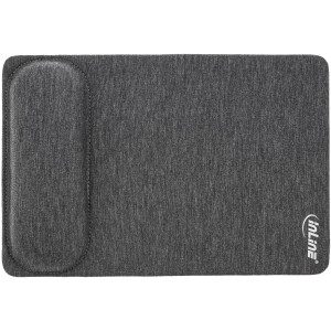 InLine® mouse pad with wrist-rest, textile, black