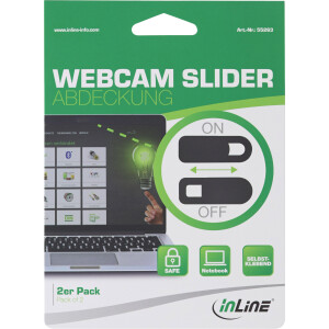 InLine® Webcam Slider Cover, black, pack of 2