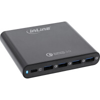 InLine® Quick Charge 3.0 USB notebook power supply, 4x USB A + USB Type-C, 80W, black