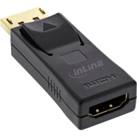 InLine® DisplayPort Adapter, DisplayPort Stecker auf HDMI Buchse, 4K/60Hz, mit Audio, schwarz