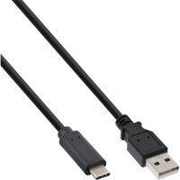 InLine® USB 2.0 Cable, Type C male to A male, black, 1m