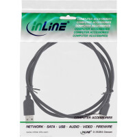 InLine® USB 2.0 Cable, Type C male to A male, black, 1m