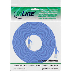 InLine® Patchkabel flach, U/FTP, Cat.6A, blau, 7m