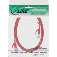 InLine® Flat patch cable, U/FTP, Cat.6A, red, 1.5m