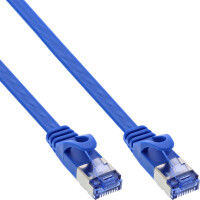 InLine® Patchkabel flach, U/FTP, Cat.6A, blau, 5m