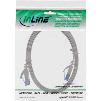 InLine® Patchkabel flach, U/FTP, Cat.6A, grau, 1,5m