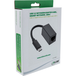 InLine® USB 3.2 Netzwerkadapter Kabel, Gigabit Netzwerk, USB-C