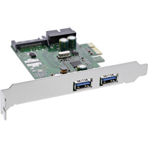 InLine® Schnittstellenkarte, 2x+2x USB 3.0, PCIe, mit SATA Strom + LP-Slotblech