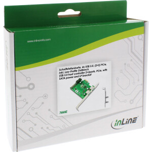 InLine® 2+2ports USB 3.0 host controller, PCIe, with SATA power and LP bracket