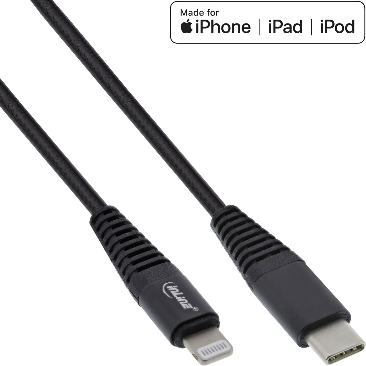 InLine® USB-C Lightning cable, for iPad, iPhone,...