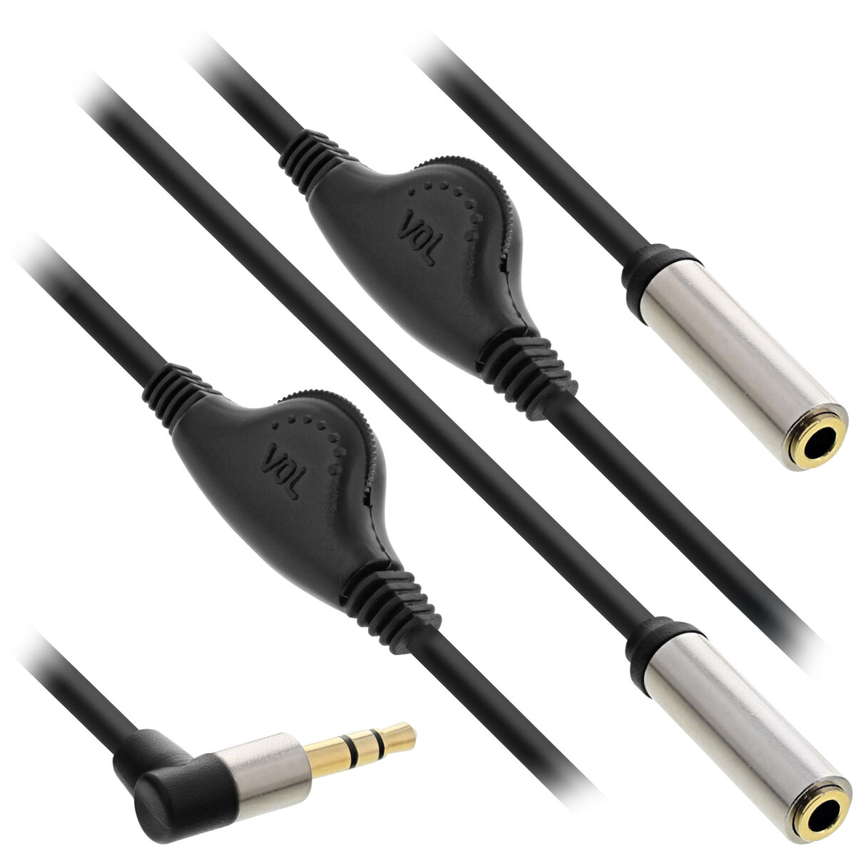 InLine® Slim Audio Y-Cable 3.5mm M / 2x F, with...