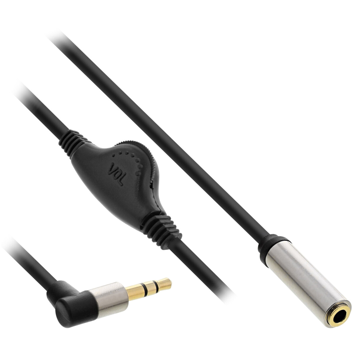 InLine® Slim Audio Cable 3.5mm M angled / F, with...