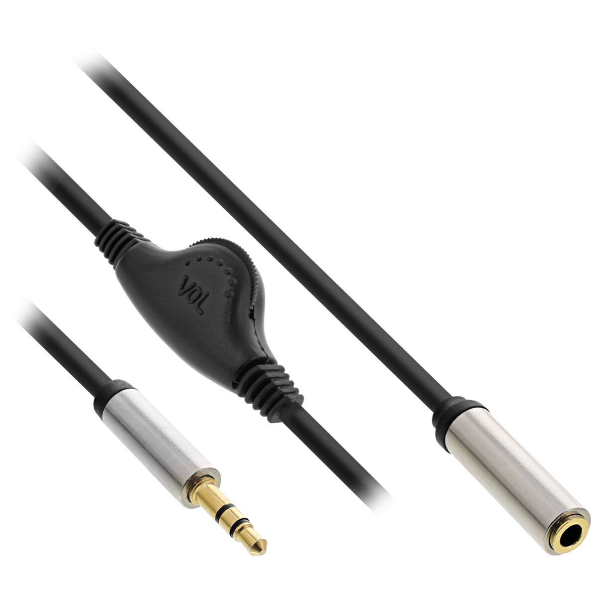 InLine® Slim Audio Cable 3.5mm M / F, with volume...