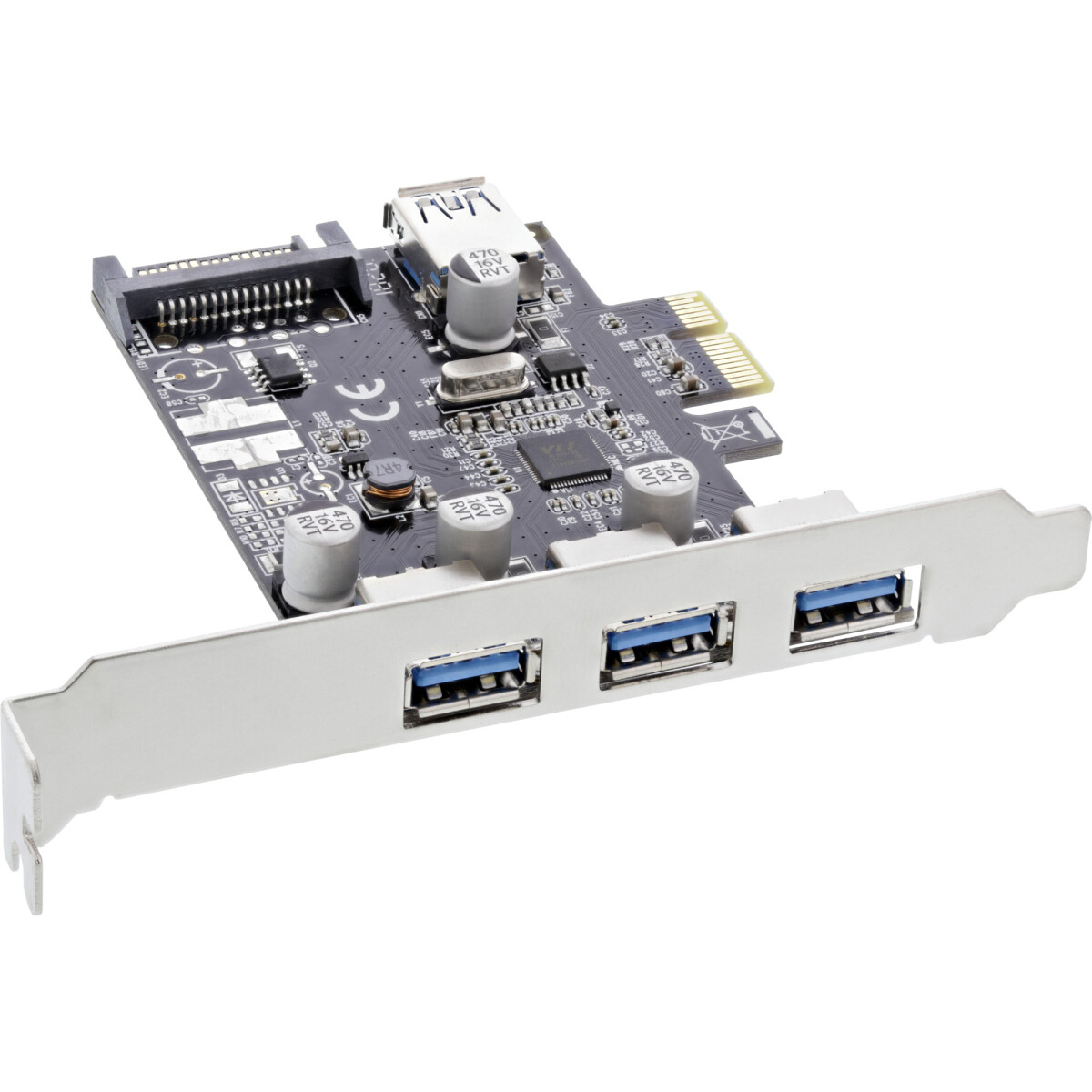 InLine® 3+1ports USB 3.0 host controller, PCIe, with...
