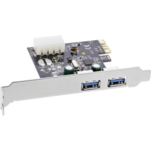 InLine® Schnittstellenkarte, 2x USB 3.0, PCIe, inkl. Low-Profile Slotblech