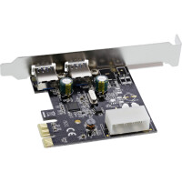 InLine® Schnittstellenkarte, 2x USB 3.0, PCIe, inkl. Low-Profile Slotblech