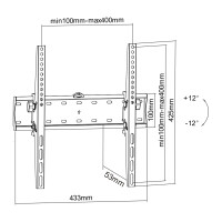 InLine® Basic Wandhalterung neigbar, für Flach-TV 81-140cm (32-55"), max. 40kg