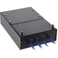 InLine® Surface Mount Box for keystone 4x RJ45, black