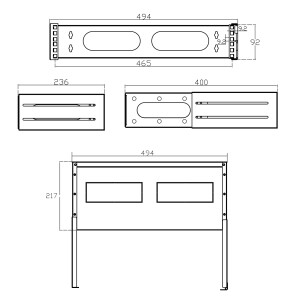 InLine® 19" Rack zur Wandmontage, 2HE, 24-40cm Tiefe, mit Abdeckung, schwarz