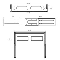 InLine® 19" Rack zur Wandmontage, 2HE, 24-40cm Tiefe, mit Abdeckung, schwarz