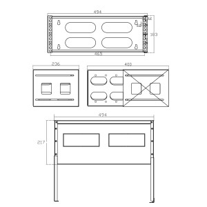 InLine® 19" Rack zur Wandmontage, 4HE, 24-40cm Tiefe, mit Abdeckung, schwarz