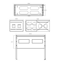 InLine® 19" Rack zur Wandmontage, 4HE, 24-40cm Tiefe, mit Abdeckung, schwarz