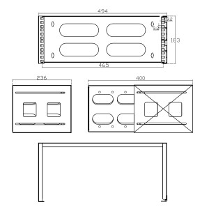 InLine® 19" Rack zur Wandmontage, 4HE, 24-40cm Tiefe, schwarz