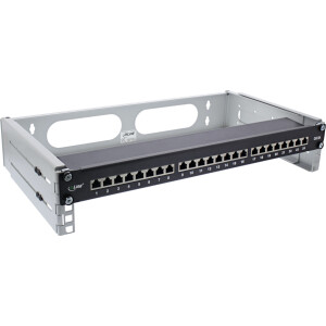 InLine® 19" foldable rack, 2U, 24-40cm depth, grey