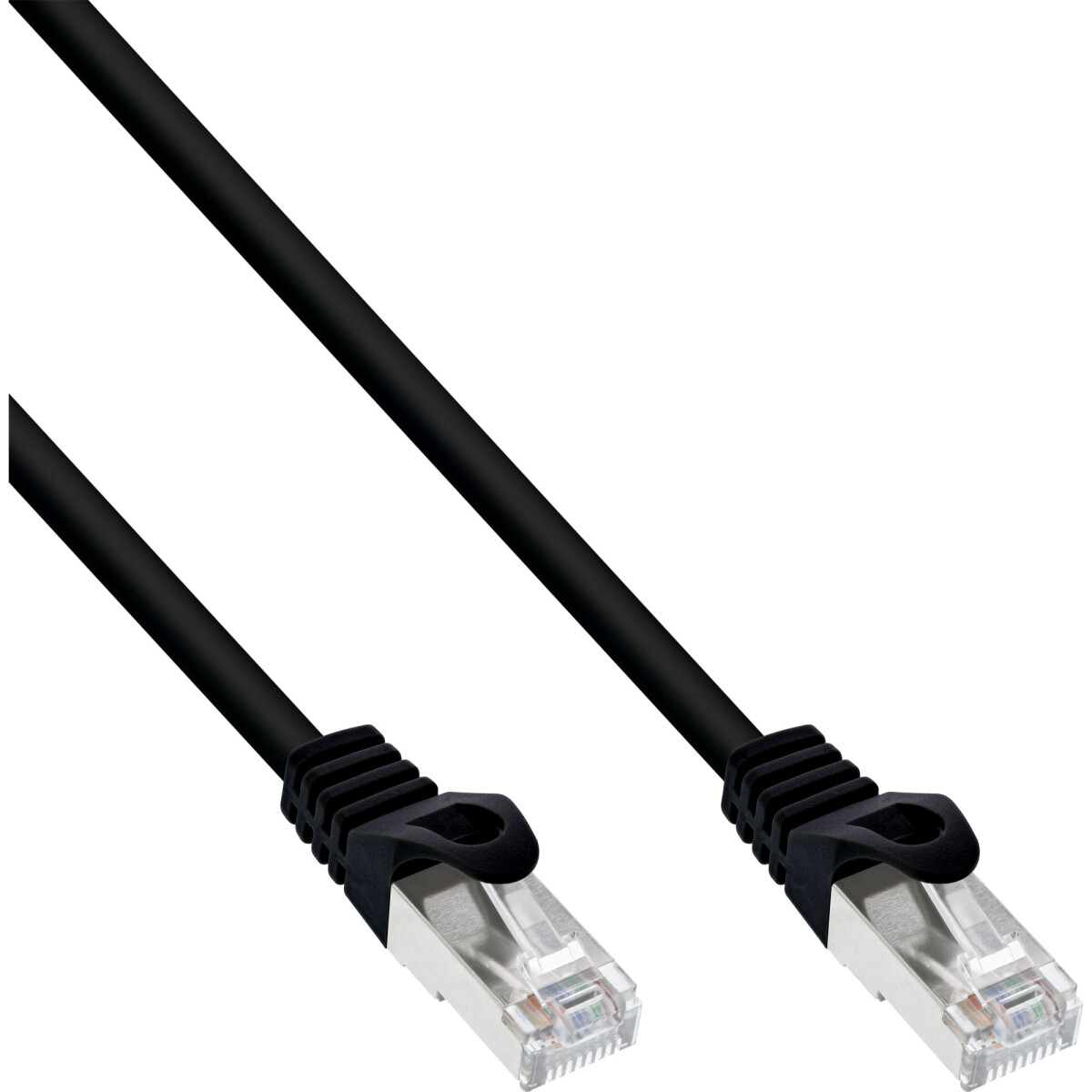 100pcs. InLine® Patch Cable SF/UTP Cat.5e black 50m
