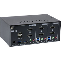 InLine® KVM Desktop Switch, 2-port, Dual Monitor, HDMI, 4K, USB 3.0, Audio