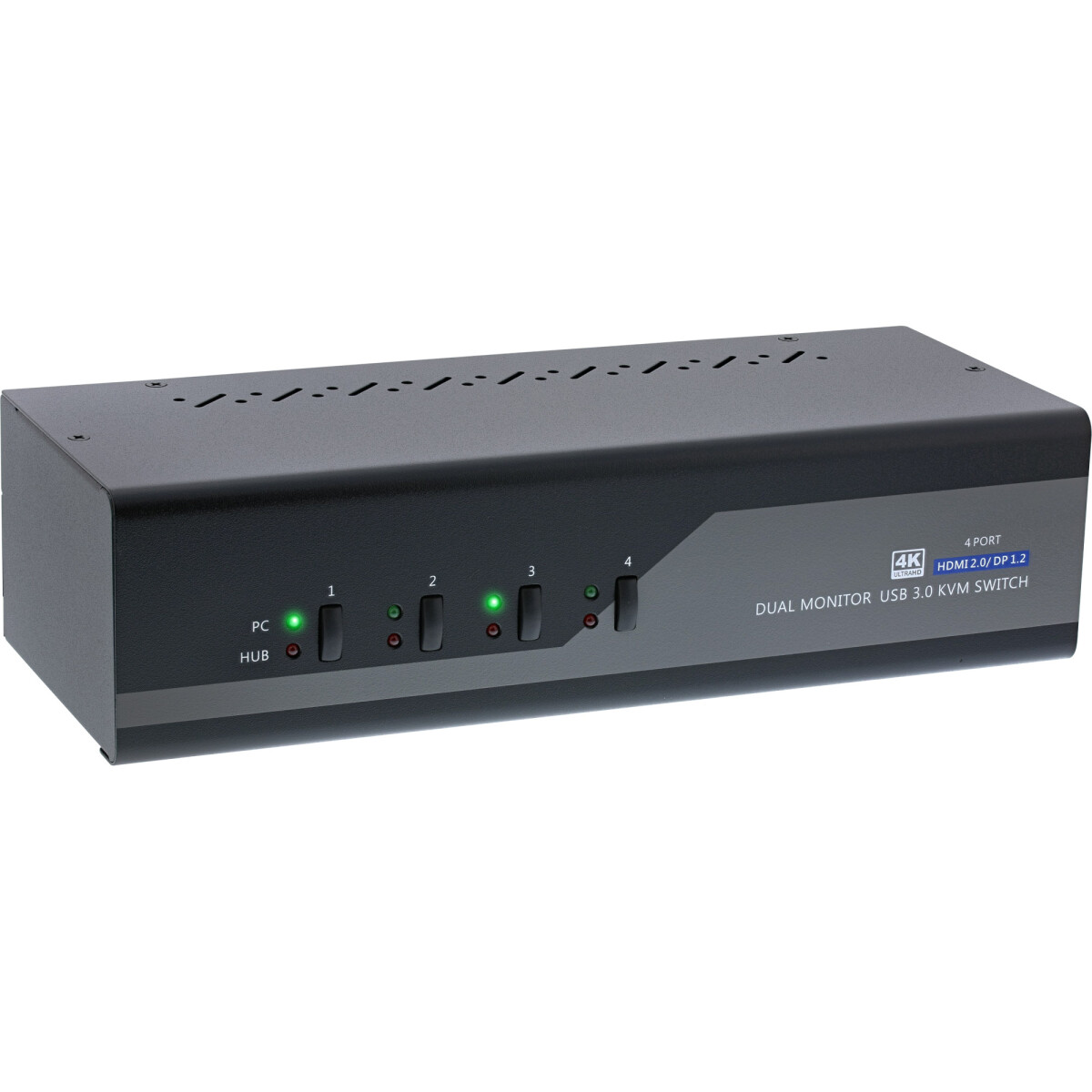 InLine® KVM Desktop Switch, 4-port, Dual Monitor,...