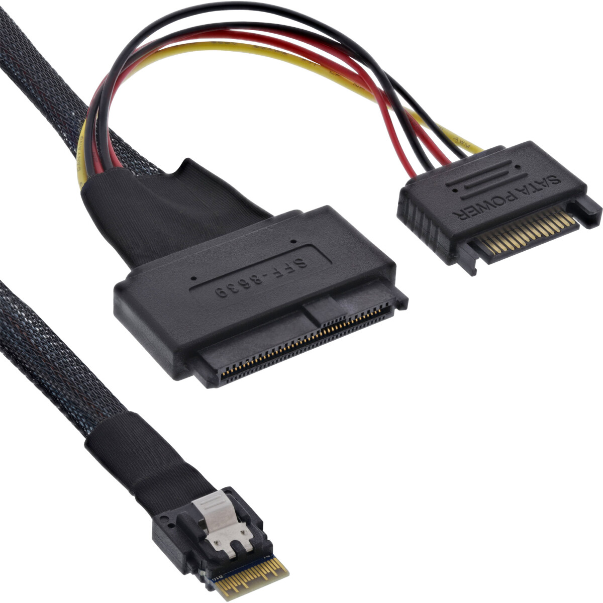 InLine® Slim SAS Kabel, SFF-8654 4i zu U.2 SFF-8639 +...