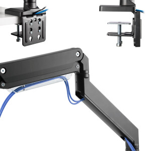 InLine® Tischhalterung mit Lifter+USB, beweglich, für 3 Monitore bis 69cm (27")