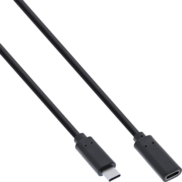 InLine® USB 3.2 Gen.2x2 Extension Cable, USB-C male/female, black, 1m