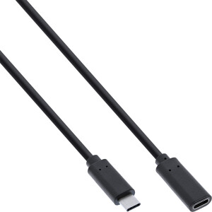 InLine® USB 3.2 Gen.1x2 Kabel, USB-C Verlängerung ST/BU, schwarz, 1,5m