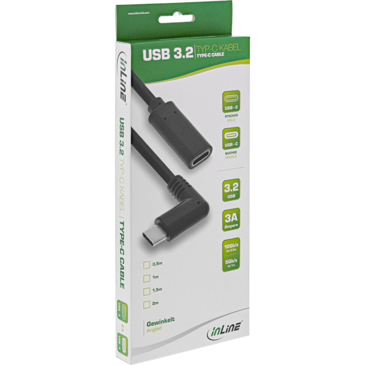 InLine® USB 3.2 Gen.2x2 Kabel, USB-C Verl., ST...