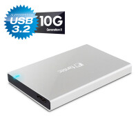 FANTEC ALU-25B31, externes 2.5"-SATA-Gehäuse, USB 3.2, Aluminium, silber