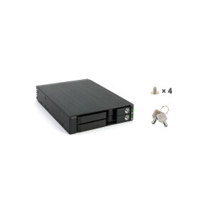 FANTEC MR-25DUAL, 2,5" SATA + SAS HDD/SSD Wechselrahmen, schwarz