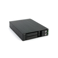 FANTEC MR-25DUAL, 2,5" SATA + SAS HDD/SSD Wechselrahmen, schwarz