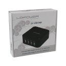 4 port USB charger, LC-Power LC-CH-USB, 2 x 5V 2,1A & 2 x 5V 1,0A, black