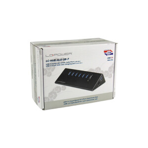 LC-Power Hub, LC-HUB-ALU-2B-7, aluminium, 6x USB 3.0