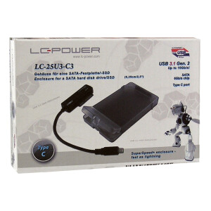 LC-Power LC-25U3-C3, external 2.5 "SATA housing, USB 3.1 gen. 2