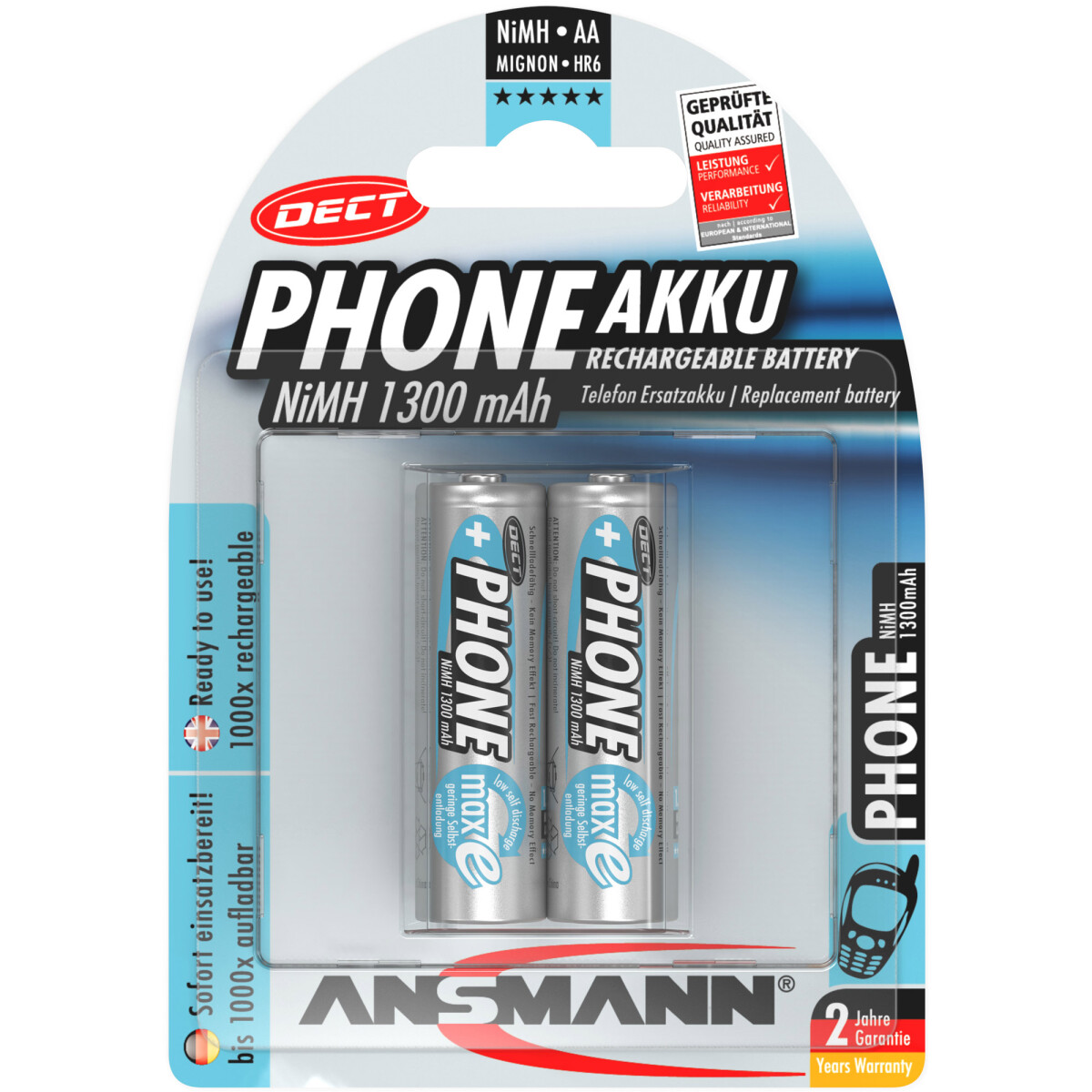 Ansmann "Phone DECT" NiMH battery, (AA), 1300...