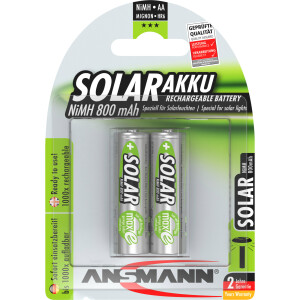 Ansmann "SOLAR" NiMH rechargeable battery, Mignon (AA), 800 mAh, 2pcs. blister