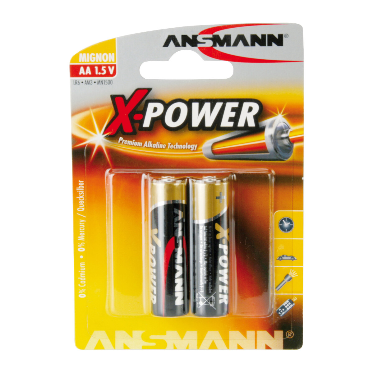 ANSMANN 5015613 Alkaline Batterie Mignon AA, 2er-Pack