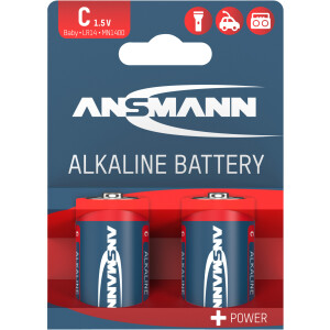 ANSMANN 1513-0000 Alkaline Batterie Baby C 7200mAh, 2er-Pack