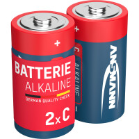 ANSMANN 1513-0000 Alkaline Batterie Baby C 7200mAh, 2er-Pack