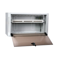 Triton RKA-10-AS3-CAX-X1 10"/19" Wandschrank Hybrid, Glastür, T=260mm, grau