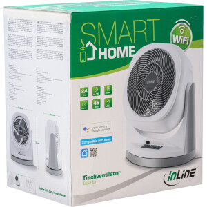 InLine® SmartHome Table fan white/grey